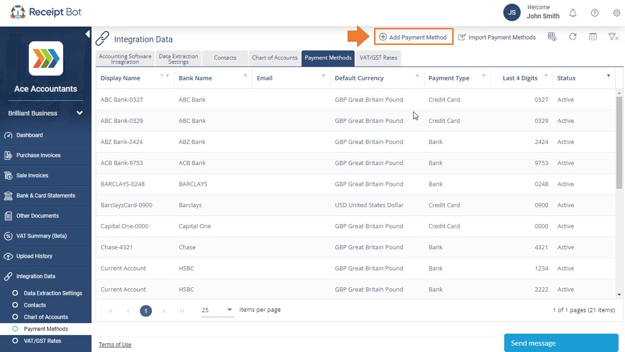 Create and update payment methods