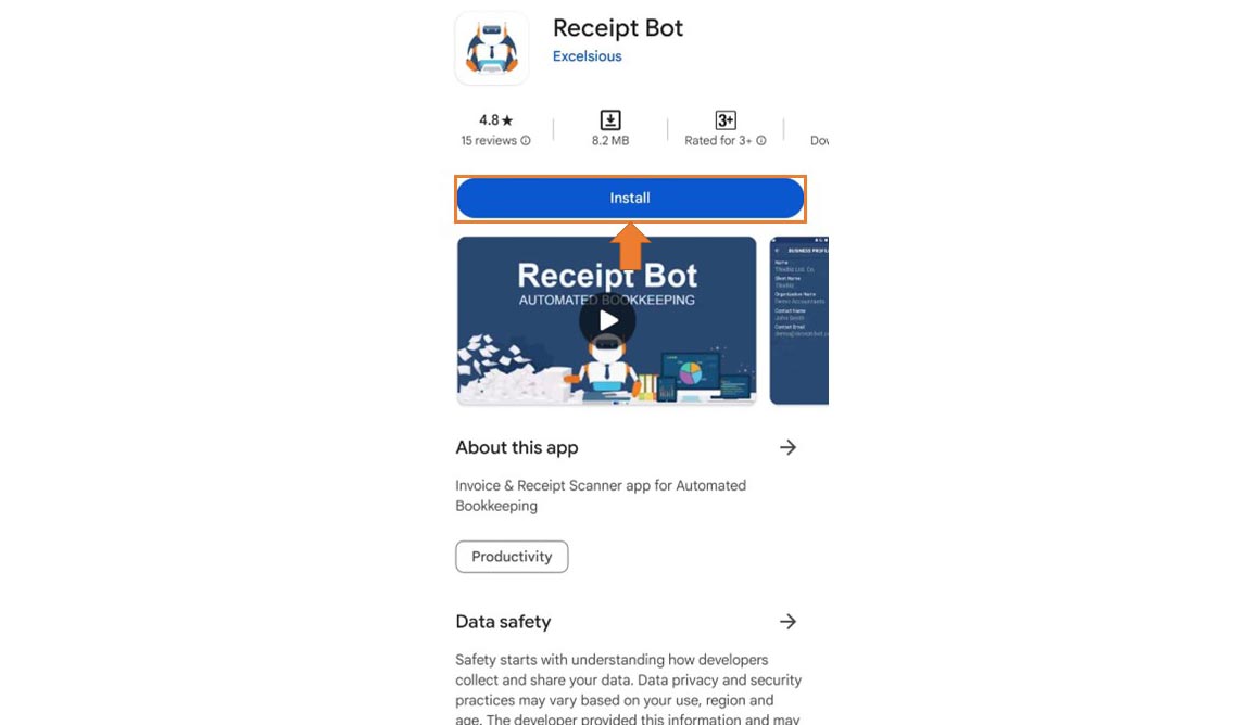 Receipt Bot mobile apps