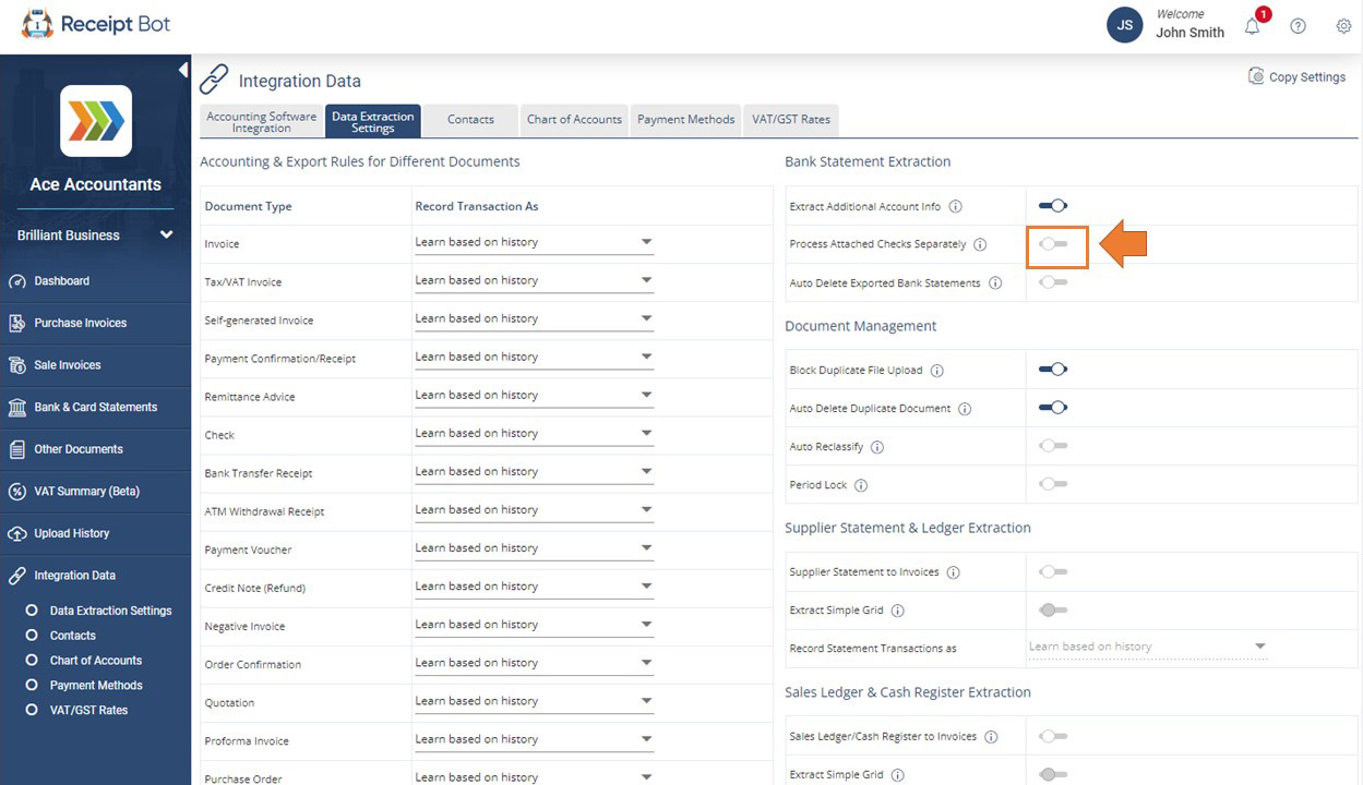 Process Attached Checks Separately