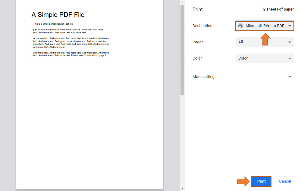 Microsoft Print to PDF’