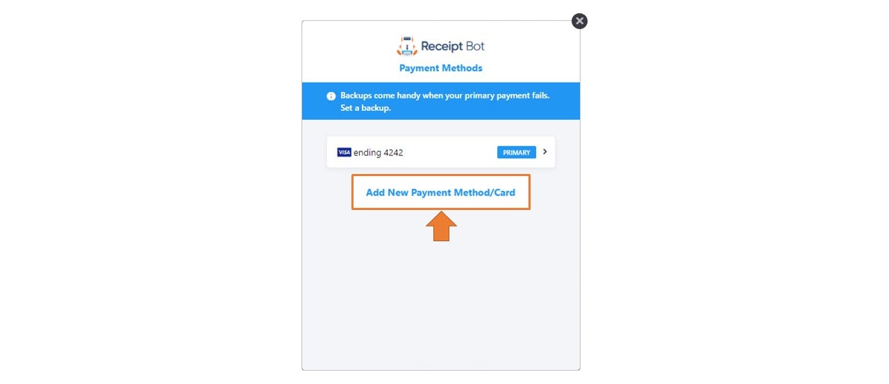 Add New Payment Method/Card