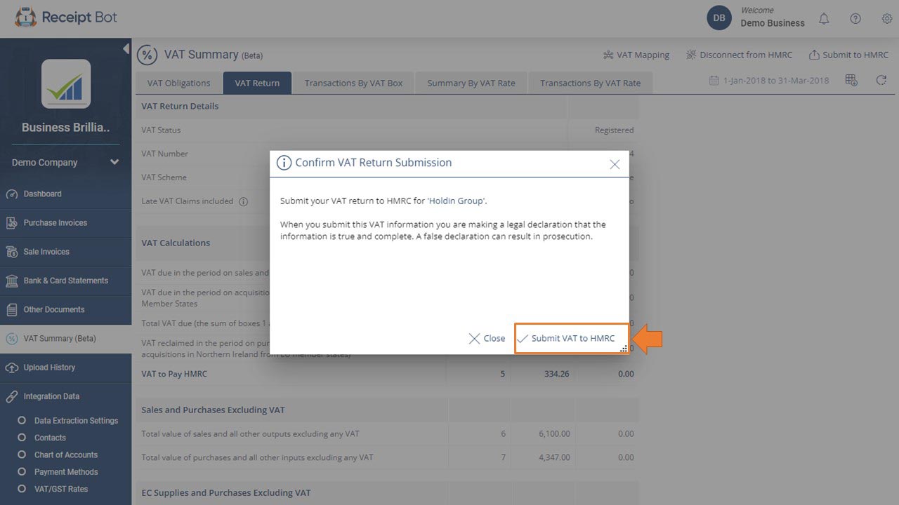 Submit VAT to HMRC UK